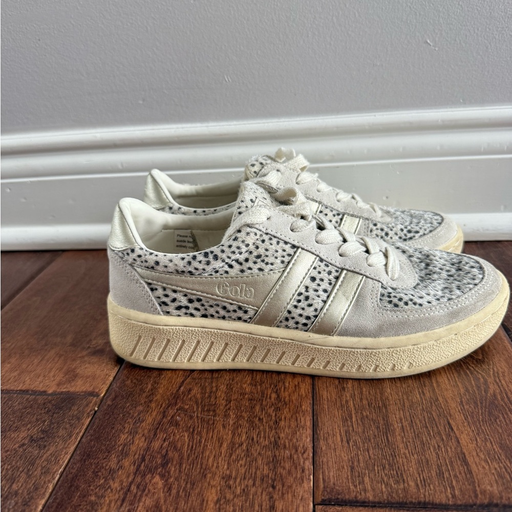 Gola Cream and Black Patterned Sneakers